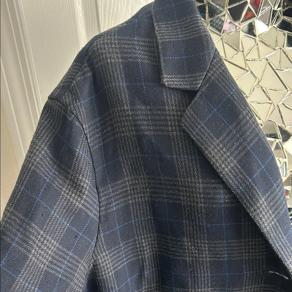 Elizabeth and James Court Plaid Blue Blazer Jacket M